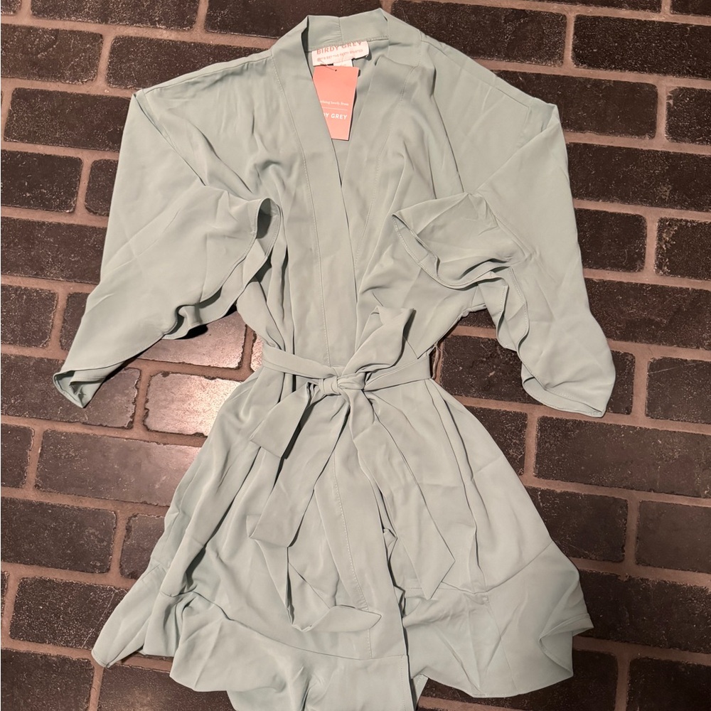 Birdy Grey Kenny Ruffle Sage Robe - Picture 2 of 4